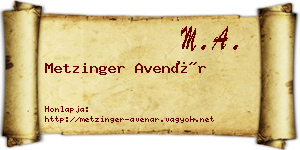 Metzinger Avenár névjegykártya